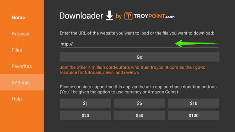 How To Install Swift Streamz APK on FireStick 14 Downloader Address Box